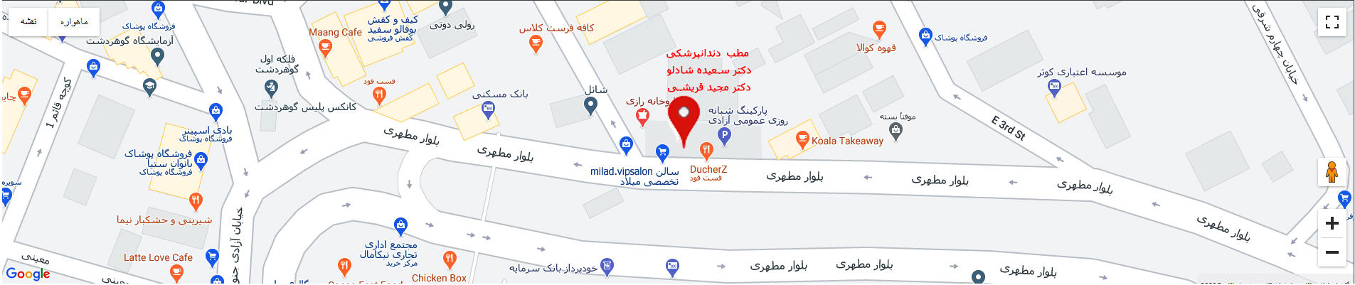 نقشه موقعیت مطب در رجایی‌شهر کرج